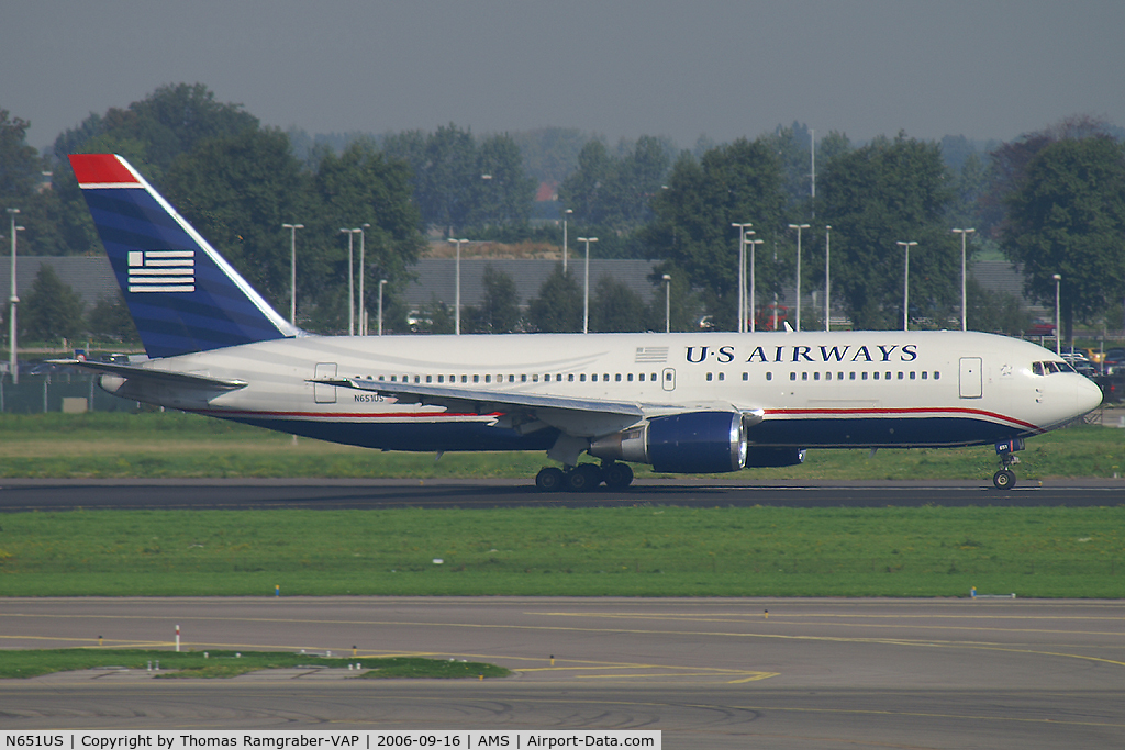 N651US, 1990 Boeing 767-2B7 C/N 24764, US Airways B767-200