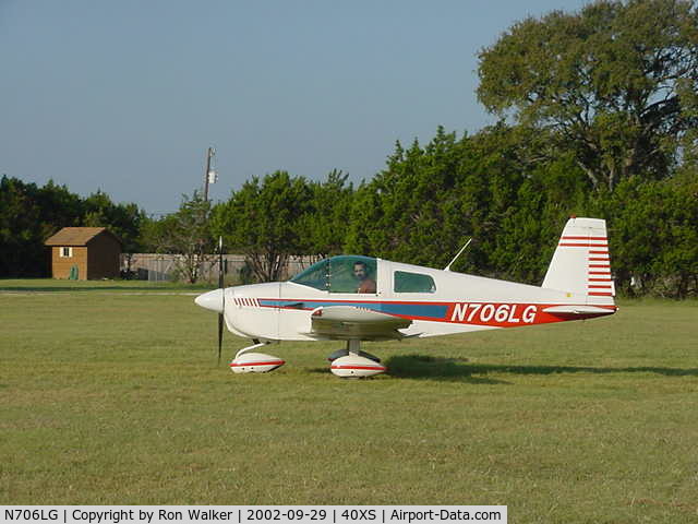 N706LG, 1972 American Aviation AA-1A Trainer C/N AA1A-0414, Starting the takeoff roll at 40XS