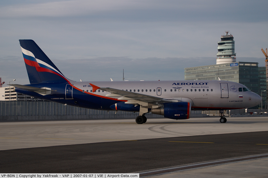 VP-BDN, 2003 Airbus A319-111 C/N 2072, Aeroflot Airbus 319