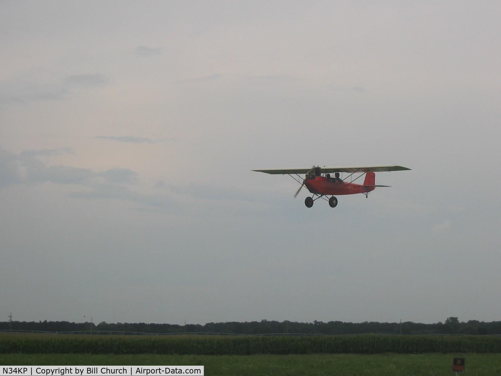 N34KP, 2000 Pietenpol Air Camper C/N 6, N34KP approaching landing at Brodhead