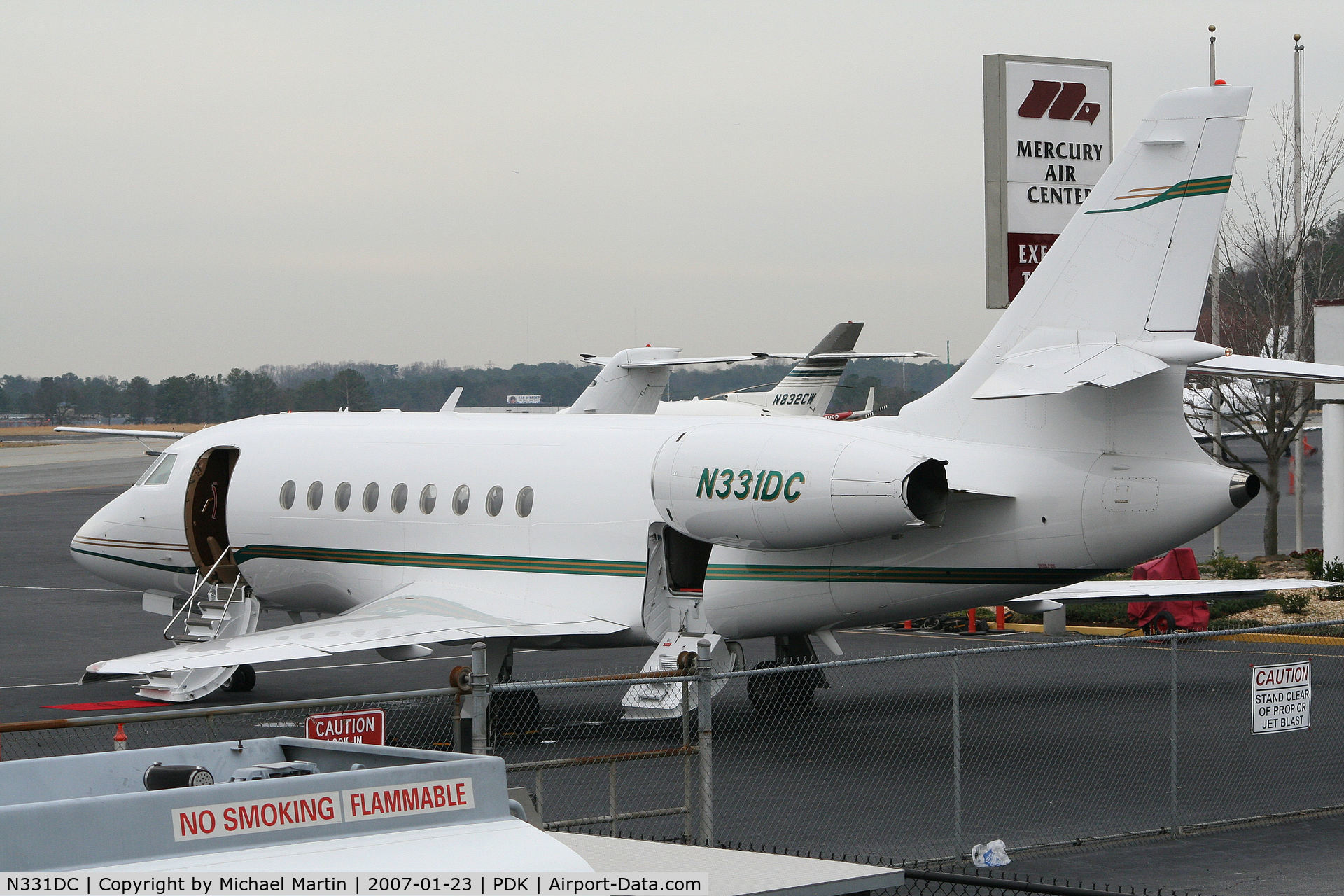 N331DC, 2007 Dassault Falcon 2000EX C/N 601, Tied down @ Mercury Air Center
