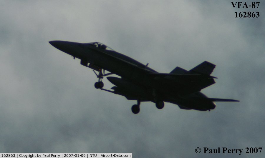 162863, McDonnell Douglas F/A-18A Hornet C/N 0400, Backlit, but still showing off her awkward mains