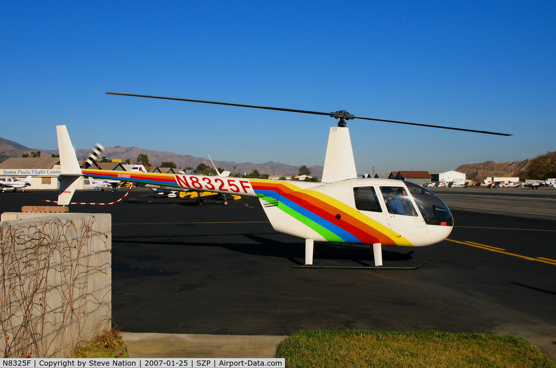 N8325F, 1995 Robinson R44 C/N 0208, Prime Helicopter & AS 1995 Robinson R44 ready for lift off @ Santa Paula Airport, CA