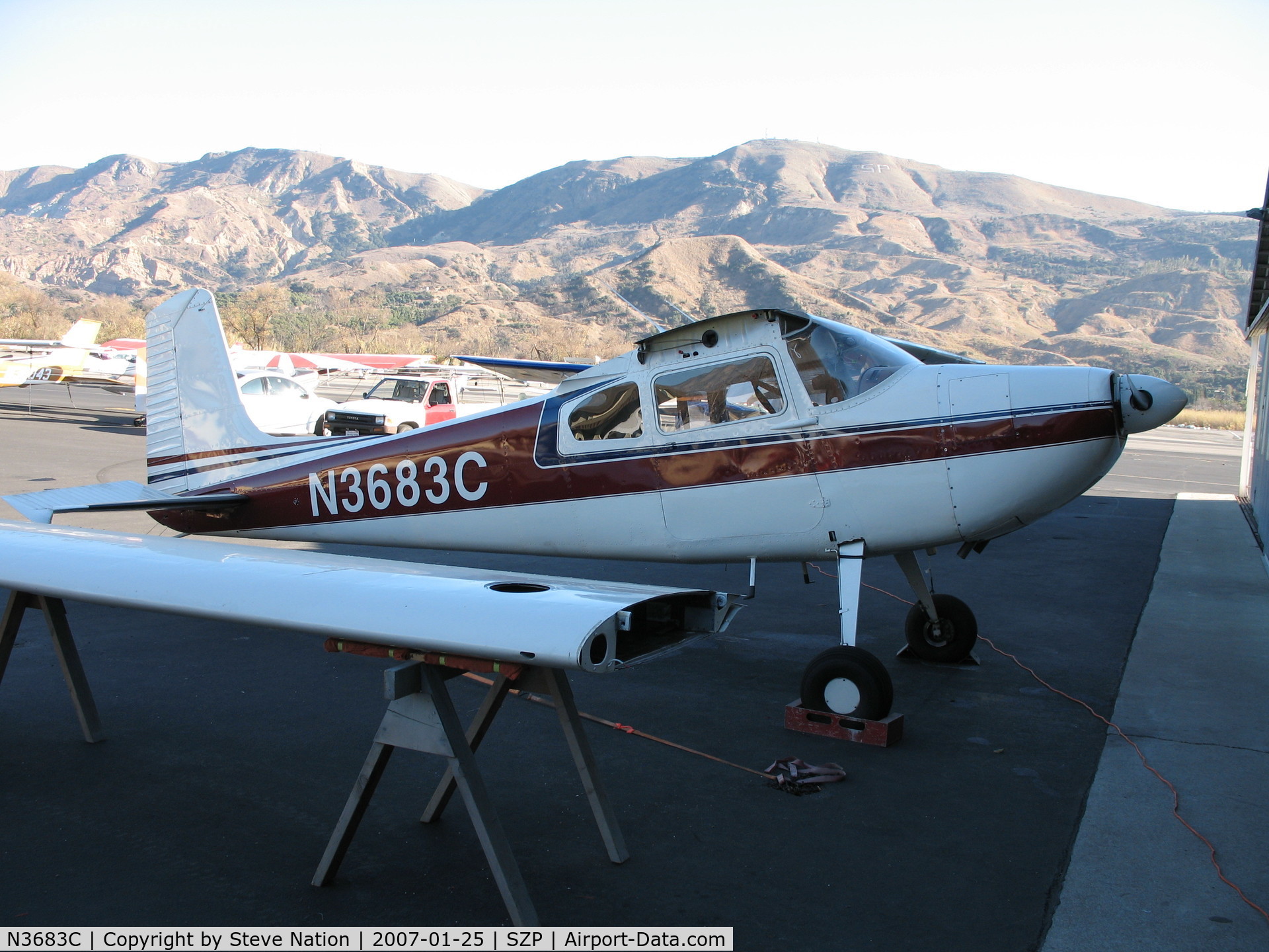 N3683C, 1954 Cessna 180 C/N 31182, Starboard view of 1954 Cessna 180 (Look ma, no wing!) @ Santa Paula Airport, CA