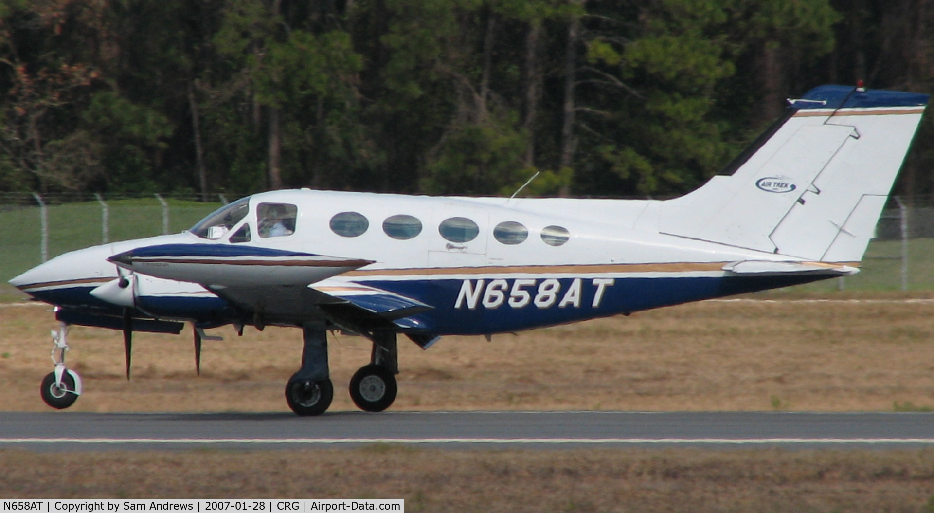N658AT, 1973 Cessna 414 Chancellor C/N 414-0406, taking off enroute to Charlotte Co Airport (Punta Gorda, FL) [KPGD/PGD]