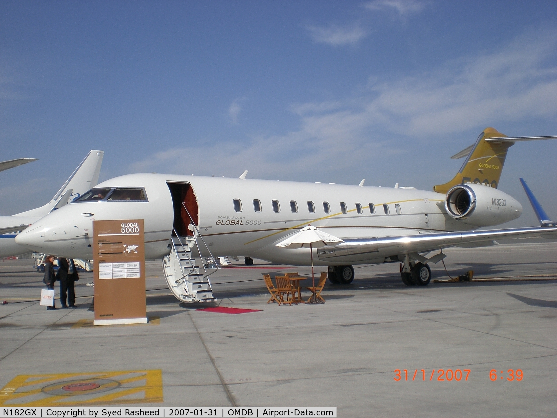 N182GX, 2005 Bombardier BD-700-1A11 Global 5000 C/N 9182, GLEX 5000 at MEBA -Dubai