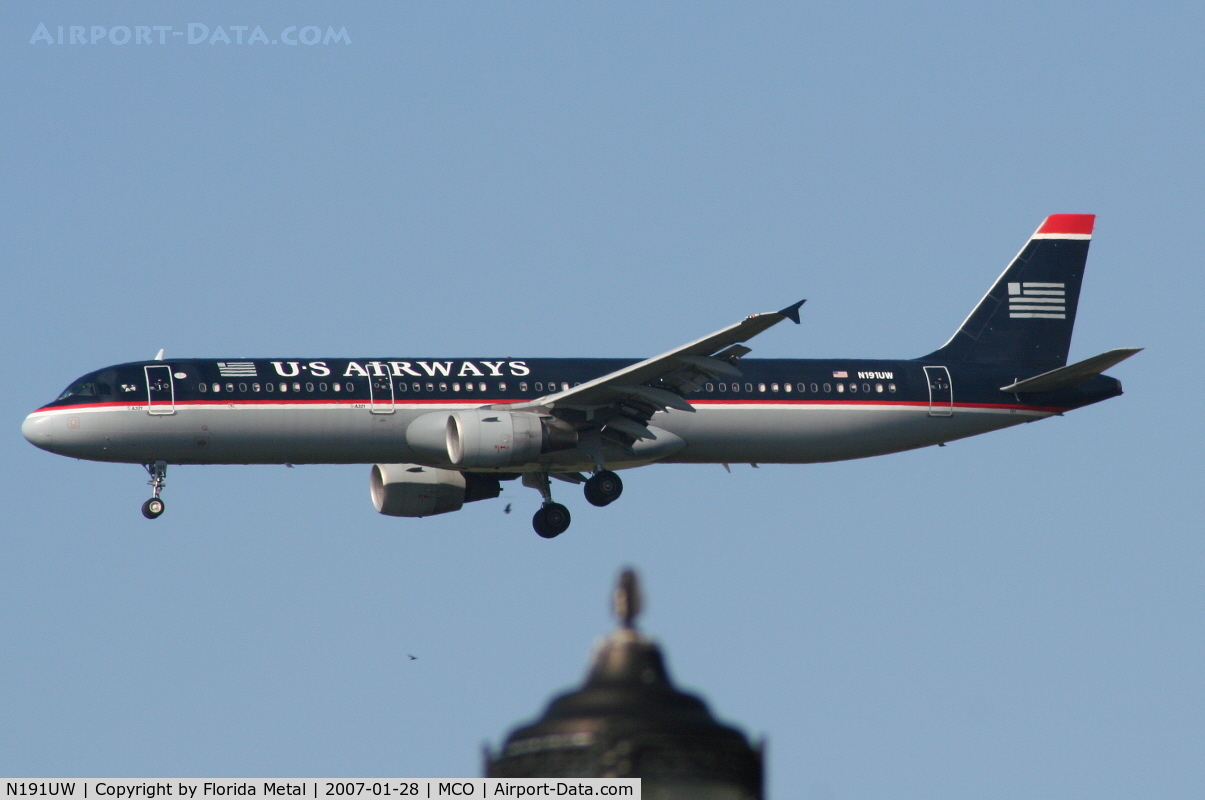 N191UW, 2001 Airbus A321-211 C/N 1447, US Airways A321