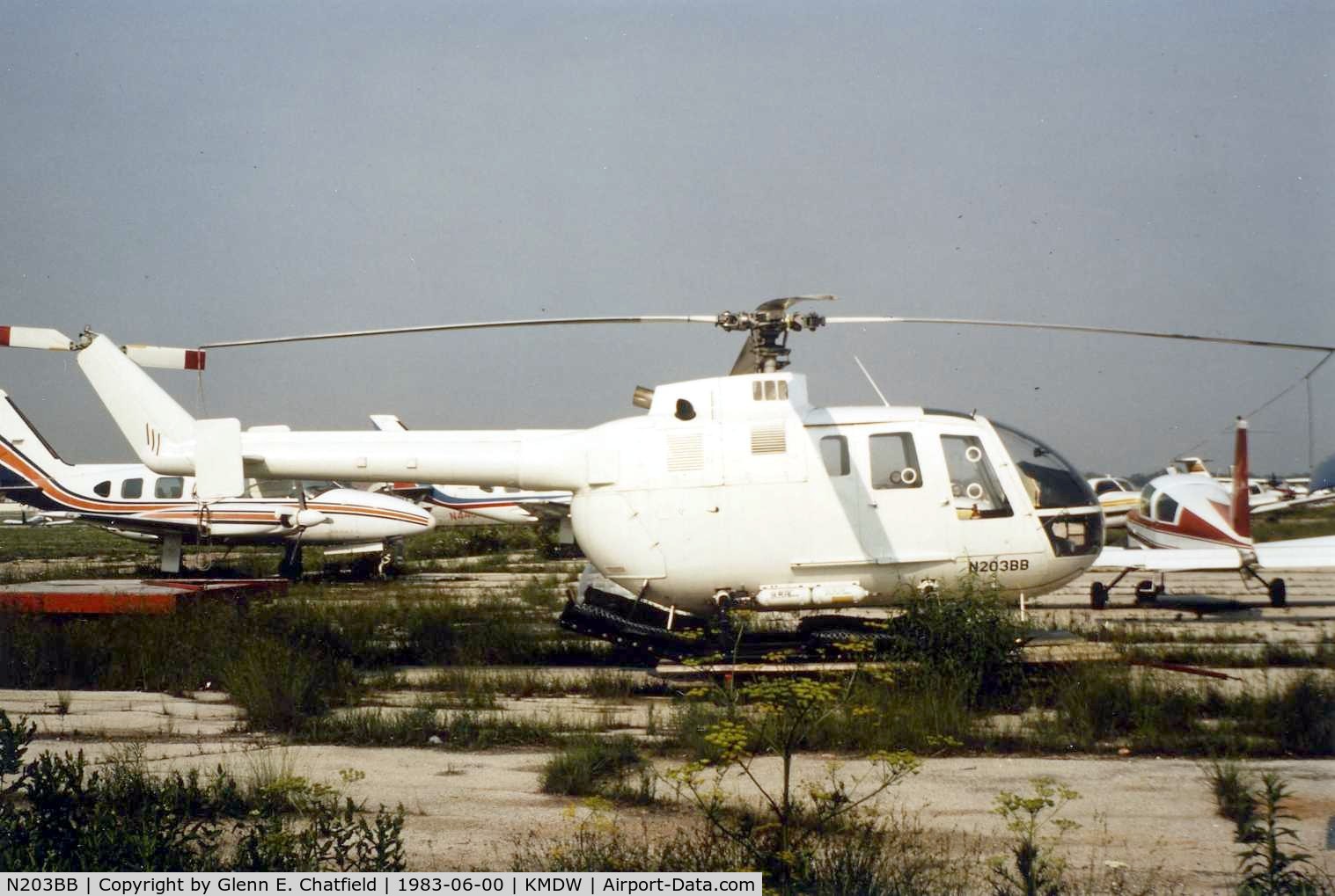 N203BB, MBB Bo-105C C/N S56, Photo taken for aircraft recognition training