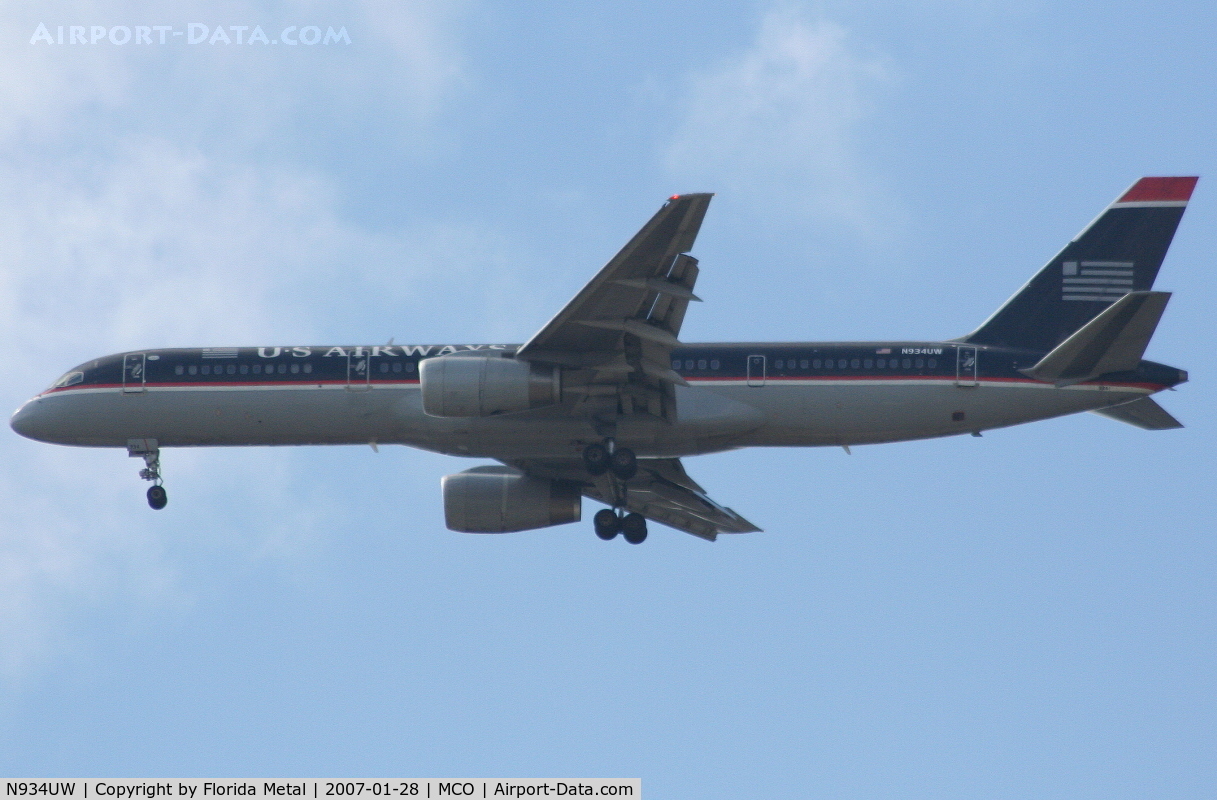 N934UW, 1993 Boeing 757-2B7 C/N 27200, U.S. Airways 757