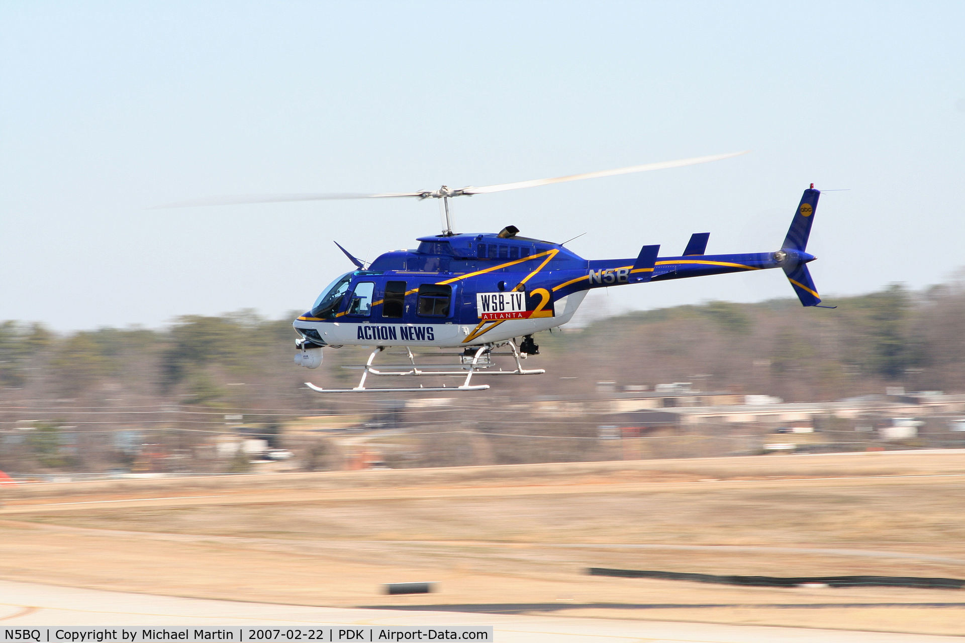 N5BQ, 1992 Bell 206L-4 LongRanger IV LongRanger C/N 52007, Landing Runway 34