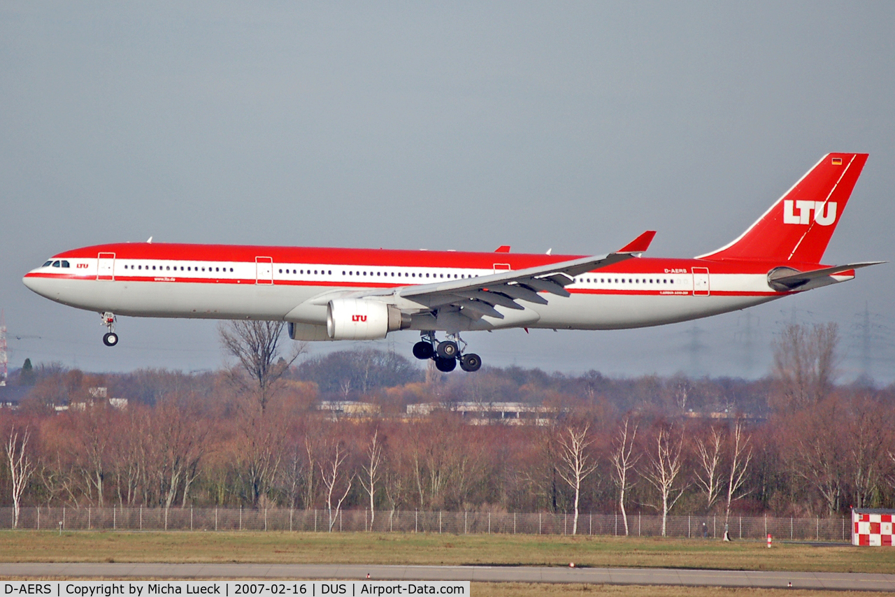 D-AERS, 1997 Airbus A330-322 C/N 171, Just about to touch down