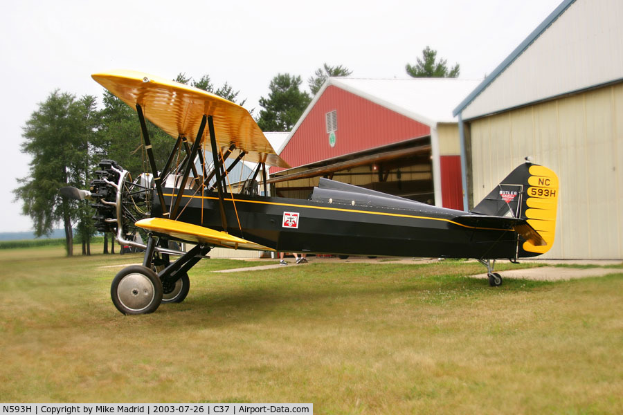 N593H, 1929 Butler Aircraft Corporation BLACK HAWK C/N 110, At Brodhead