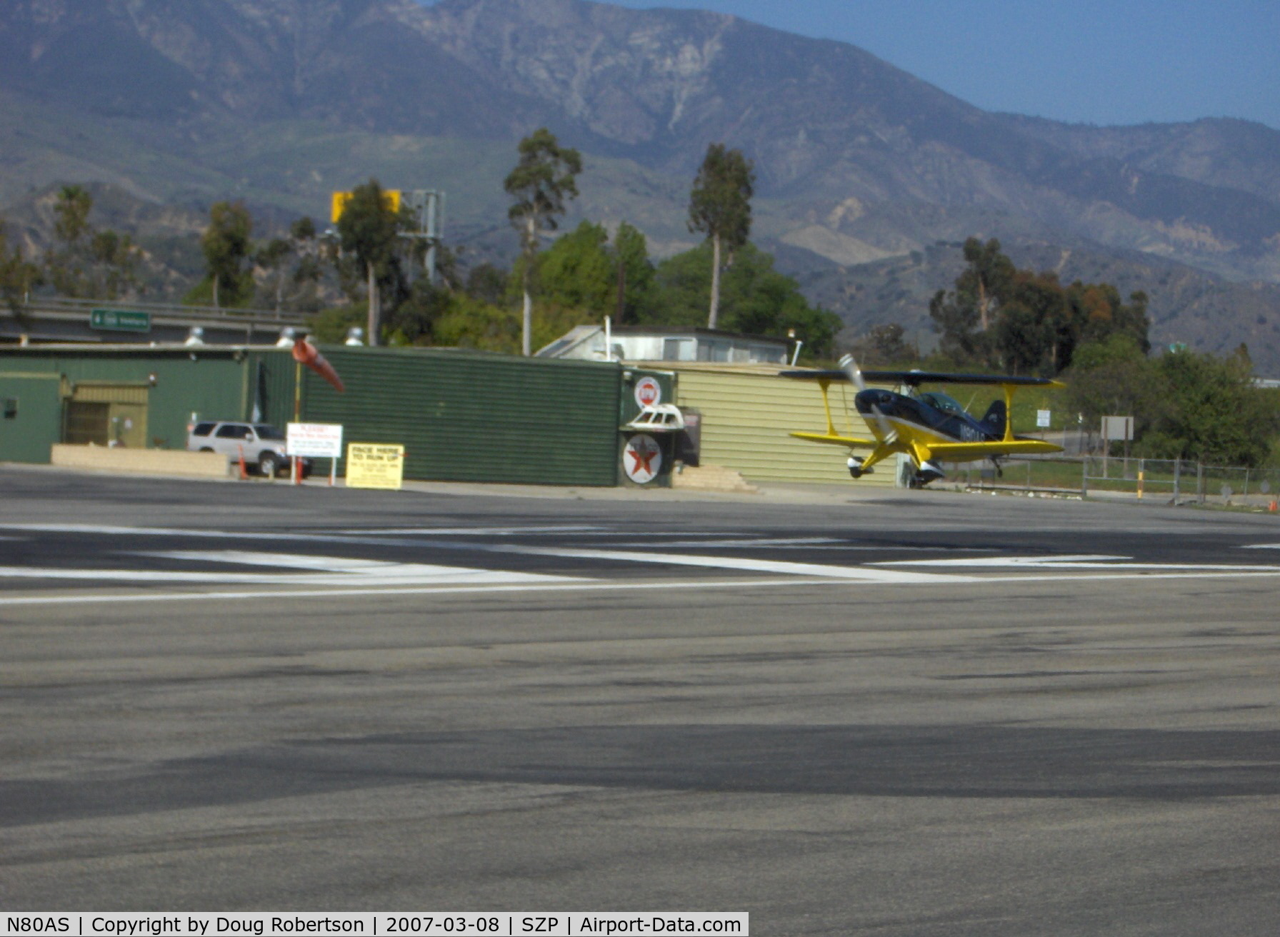 N80AS, 1992 Pitts S-2B Special C/N 5244, 1992 Pitts Aerobatics PITTS S-2B, Lycoming AEIO-540, landing Rwy 22