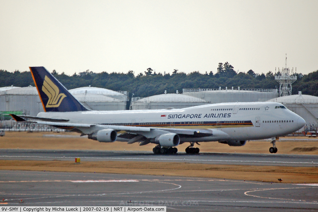 9V-SMY, 1994 Boeing 747-412 C/N 27217, Rotating at Narita