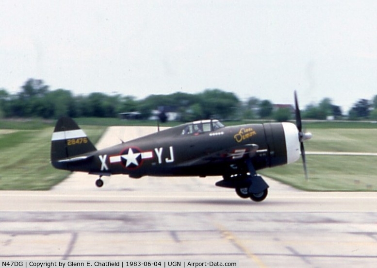 N47DG, 1942 Curtiss P-47G Thunderbolt C/N 21953, Now active as G-CDVX