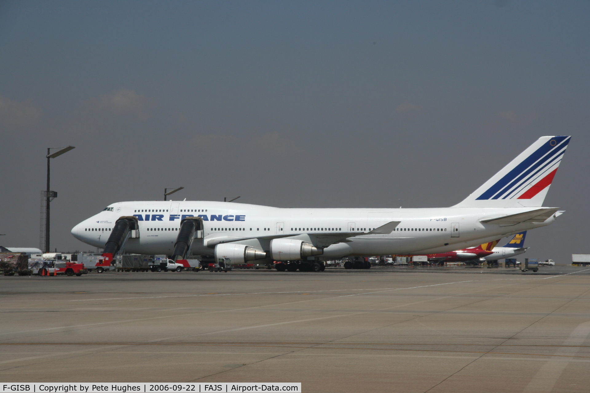 F-GISB, 1991 Boeing 747-428M(BCF) C/N 25302, ramp tour at Johannesburg, South Africa