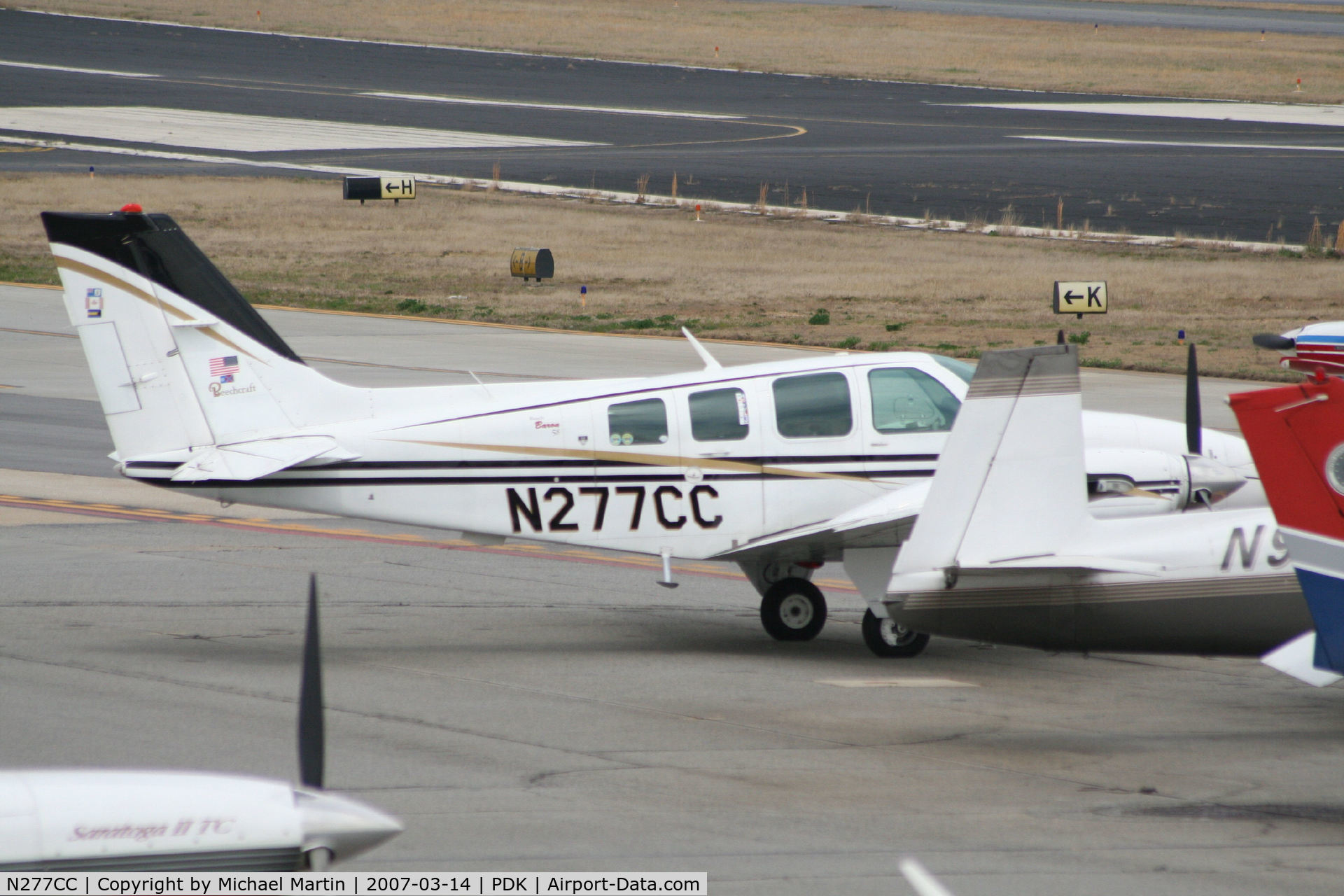 N277CC, 1979 Beech 58 Baron C/N TH-1001, Tied down @ Epps Air Service