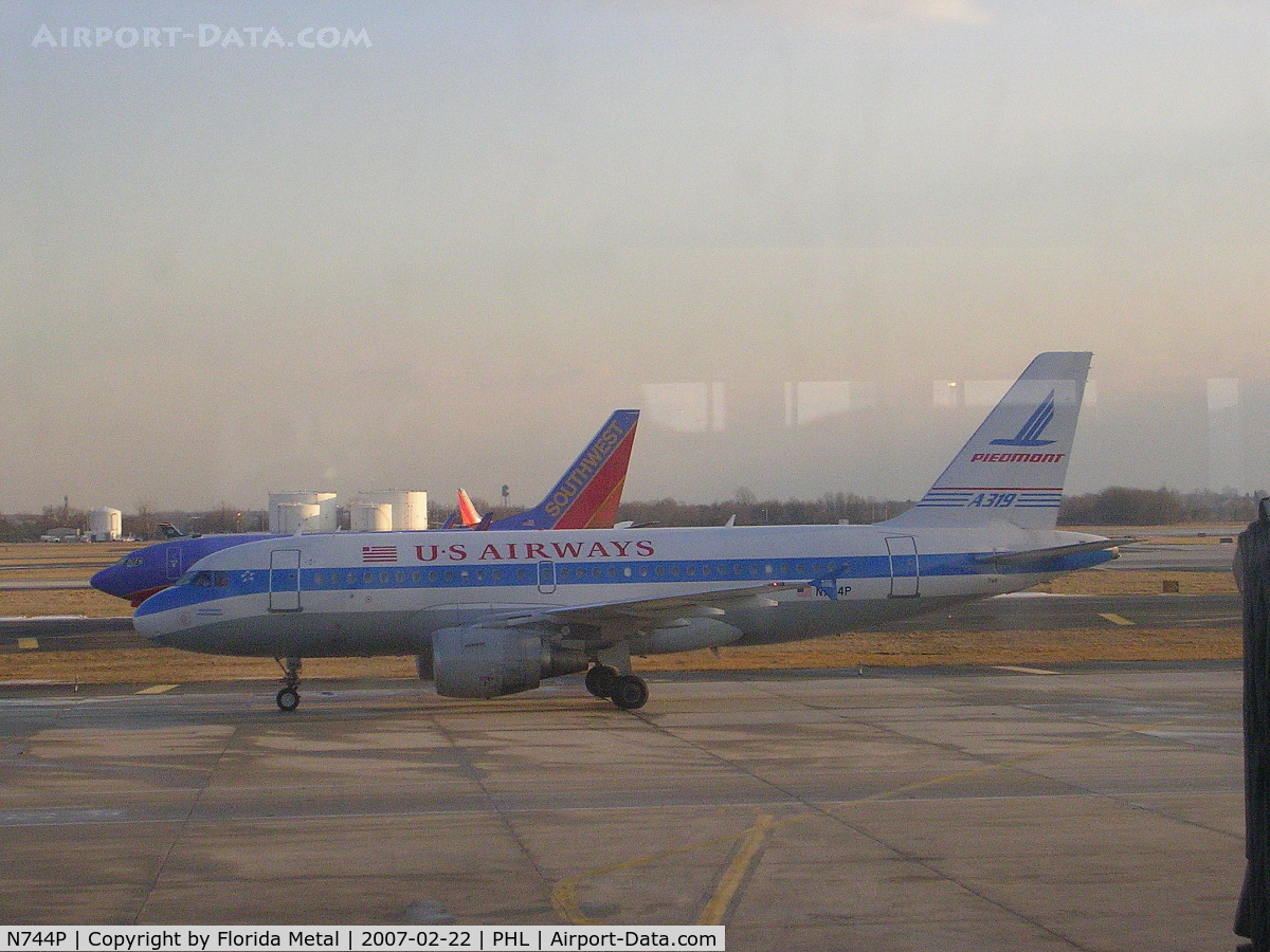 N744P, 2000 Airbus A319-112 C/N 1287, US Airways Piedmont retro