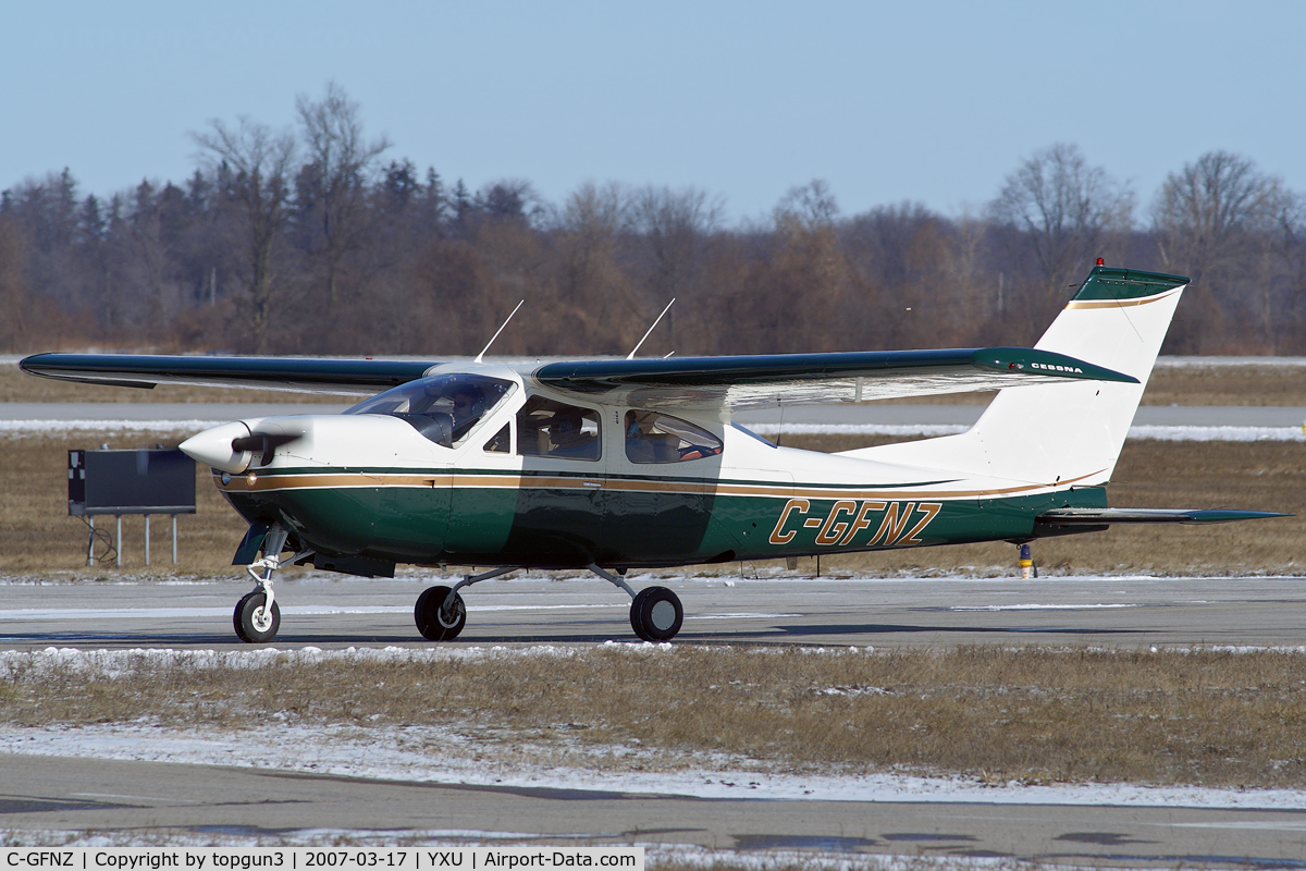C-GFNZ, 1977 Cessna 177RG Cardinal C/N 177RG1169, taxiing on Alpha.