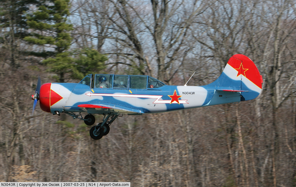 N3043R, 1983 Yakovlev (Aerostar) Yak-52 C/N 833711, Taking off from the Flying W