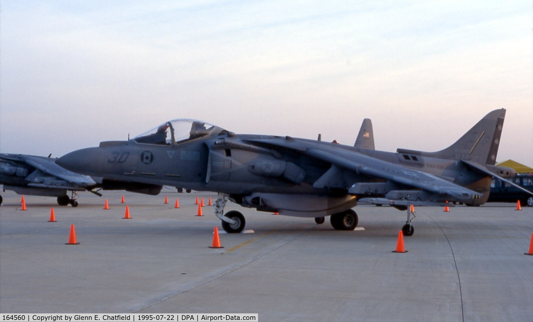 164560, McDonnell Douglas AV-8B+ Harrier II C/N 245, Early morning waiting for the show