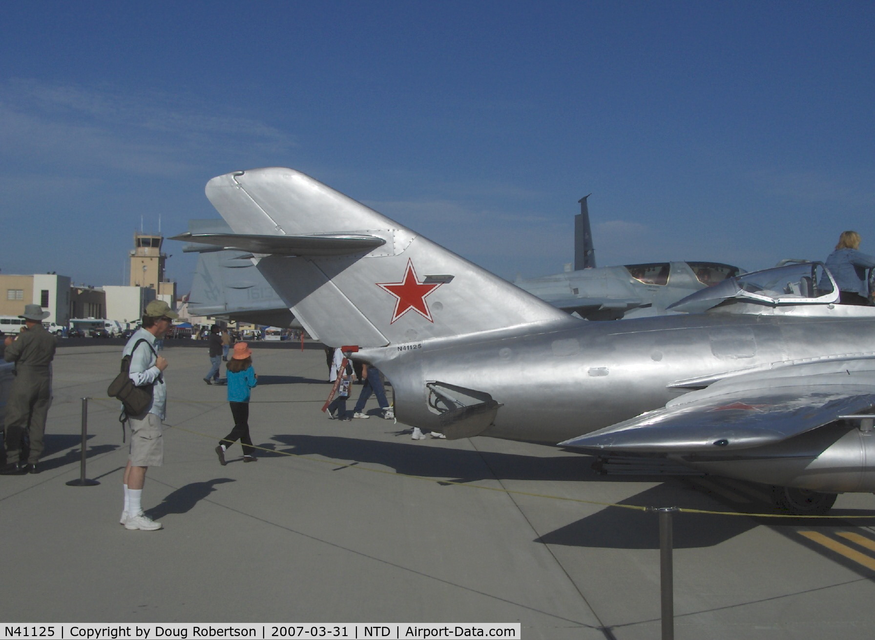 N41125, 1954 PZL-Mielec SBLim-2 (MiG-15UTI) C/N 242266, 1954 Mikoyan Gurevich MIG-15UTI, NATO code name 'Midget', one Klimov VK-1 Turbojet 5,950 lb st, two seat trainer, tail & red star