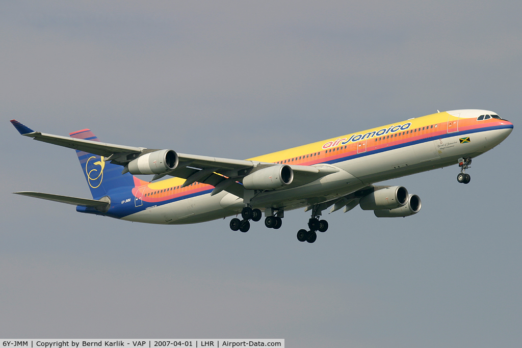 6Y-JMM, 1998 Airbus A340-313 C/N 216, Air Jamaica