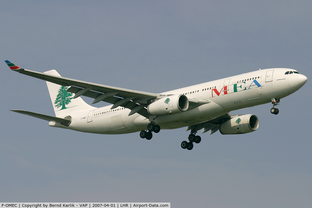 F-OMEC, 2003 Airbus A330-243 C/N 532, MEA Airbus A330