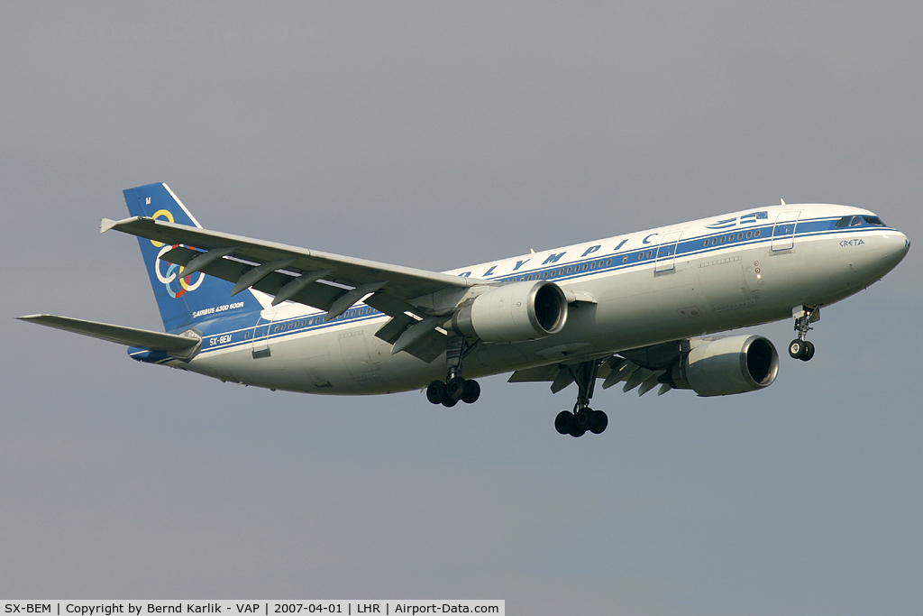 SX-BEM, 1991 Airbus A300B4-605R C/N 603, Olympic Airways Airbus A300