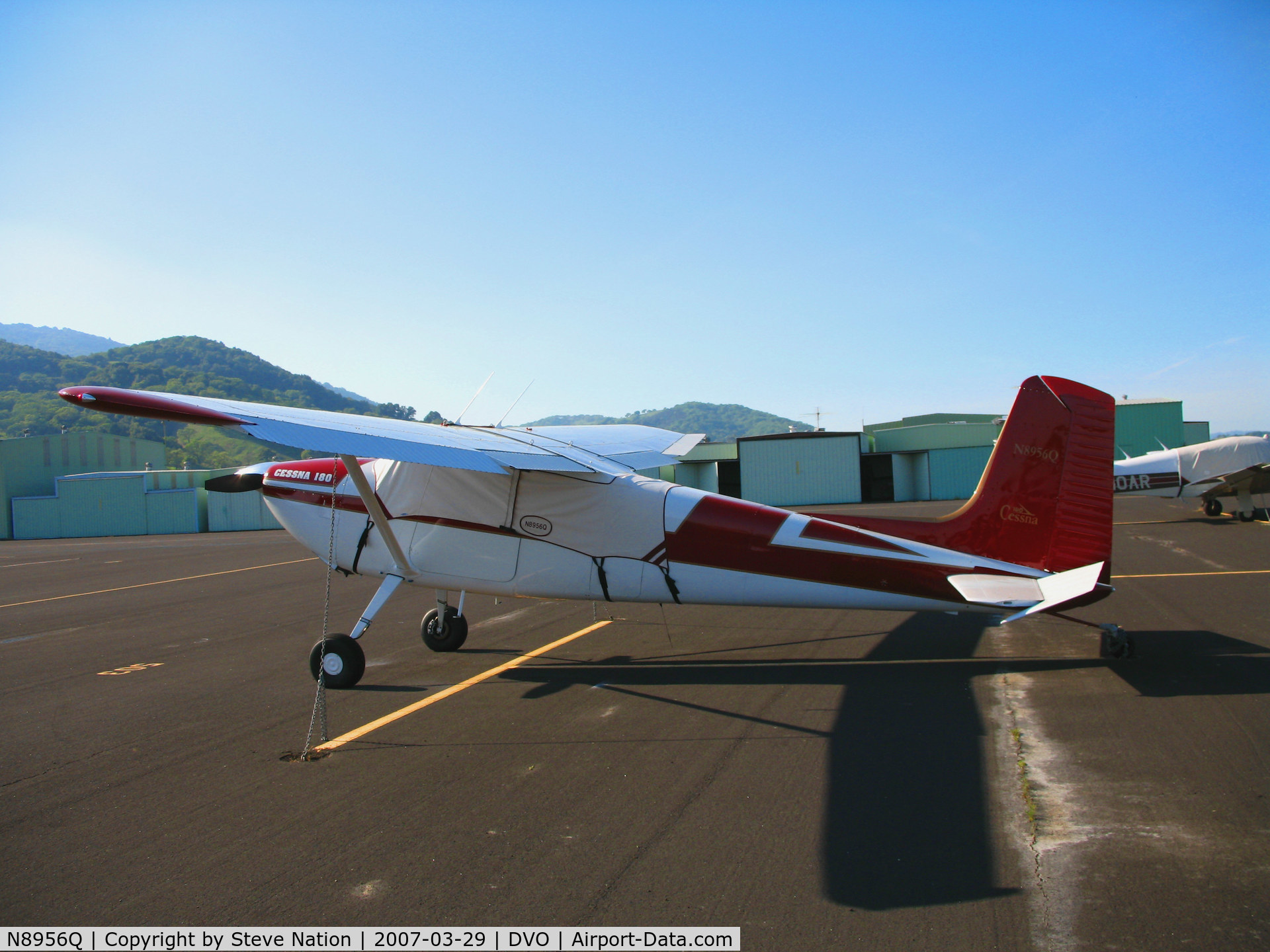 N8956Q, Cessna 180A C/N 32776, Cessna 180A with cockpit cover @ Gnoss Field (Novato), CA