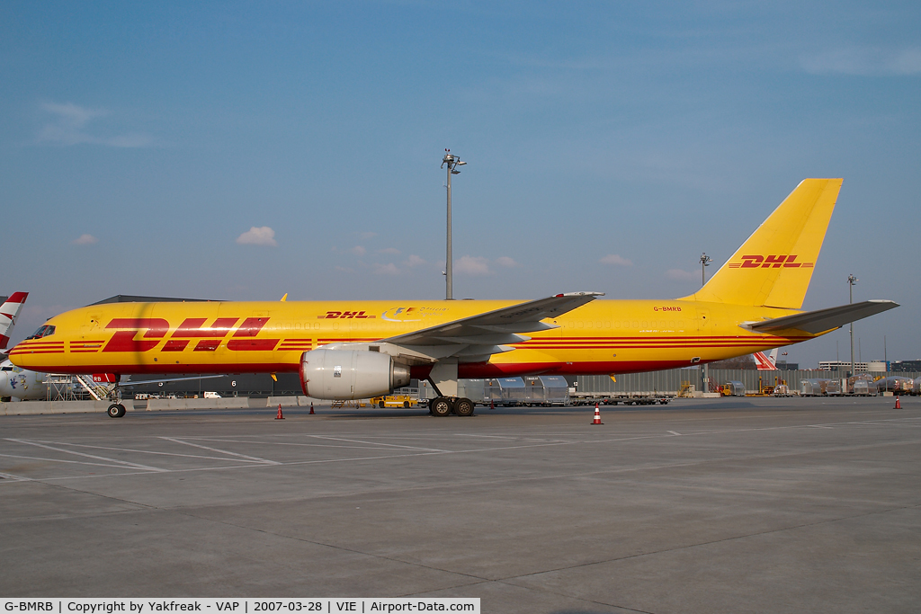 G-BMRB, 1987 Boeing 757-236/SF C/N 23975, European Air Transport Boeing 757-200 in DHL colors