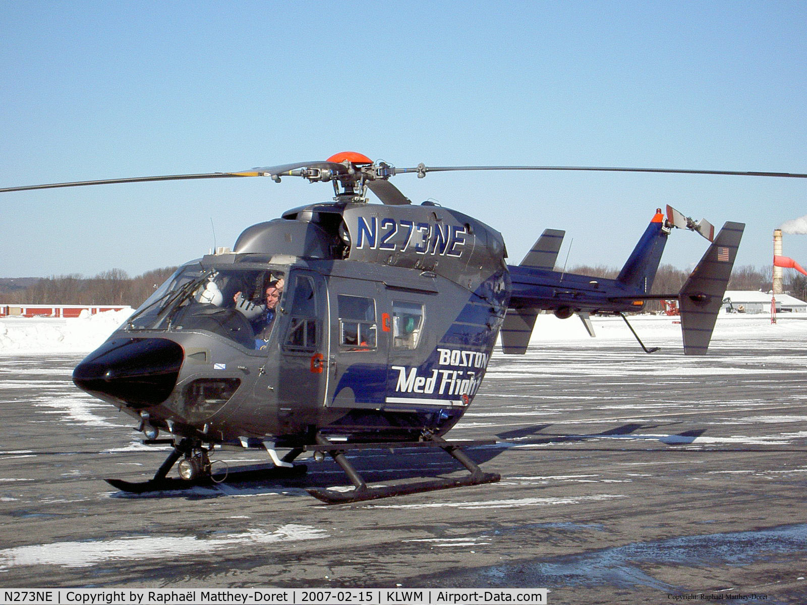 N273NE, Eurocopter-Kawasaki EC-145 (BK-117C-1) C/N 7507, Refulling at Lawrence airport