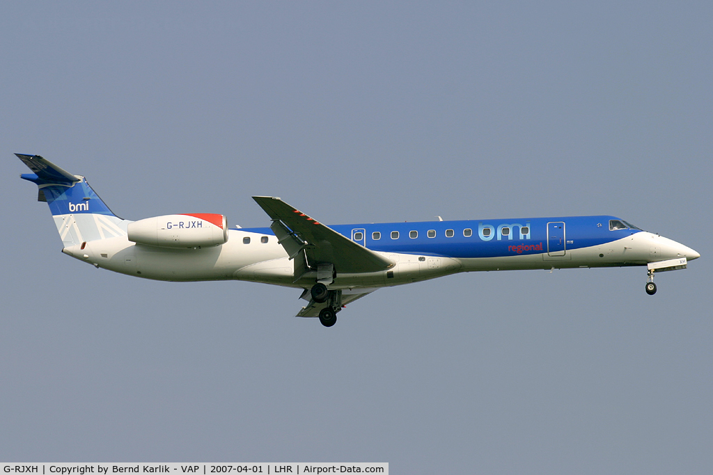 G-RJXH, 2001 Embraer EMB-145EP (ERJ-145EP) C/N 145442, BMI Embraer ERJ 145