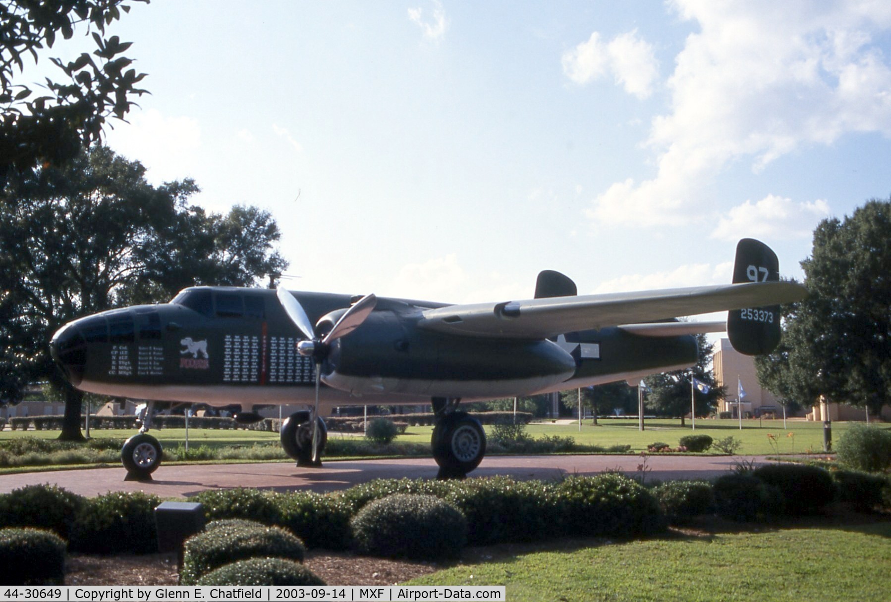 44-30649, 1944 North American TB-25N-25/27-NC Mitchell C/N 108-33924, TB-25N at Maxwell AFB Air Park