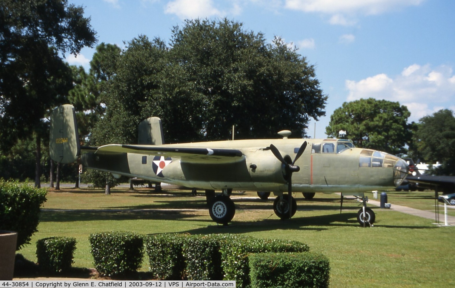 44-30854, 1944 North American TB-25N-25/27-NC Mitchell C/N 108-34129, Air Force Armament Museum. Was last B-25 on inventory, retired in 1959