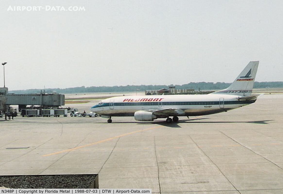N348P, 1987 Boeing 737-301 C/N 23559, Piedmont 737-300