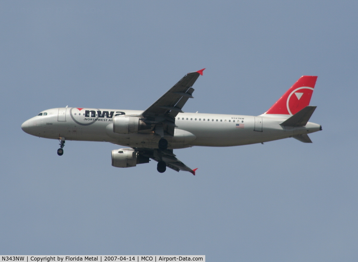 N343NW, 1993 Airbus A320-212 C/N 387, Northwest