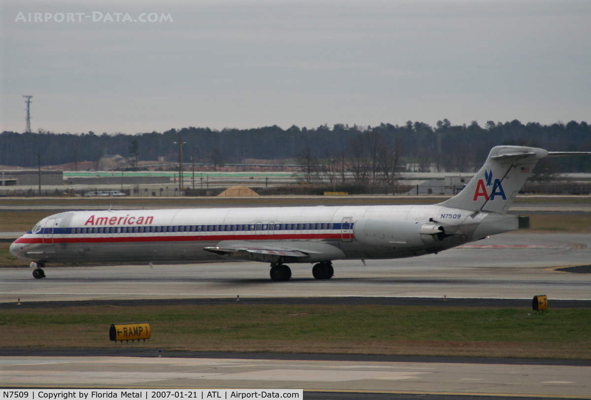 N7509, 1989 McDonnell Douglas MD-82 (DC-9-82) C/N 49803, American