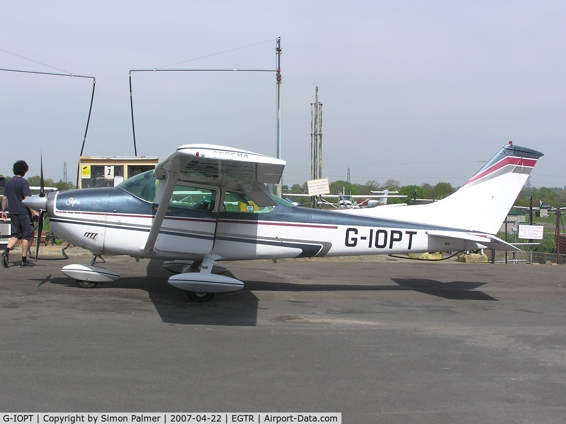 G-IOPT, 1973 Cessna 182P Skylane C/N 18261731, Cessna filling up at Elstree