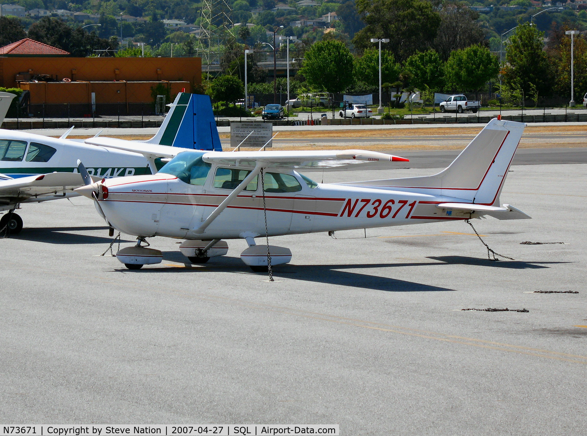 N73671, 1976 Cessna 172N C/N 17267605, 1976 Cessna 172N visiting from Tracy @ San Carlos, CA