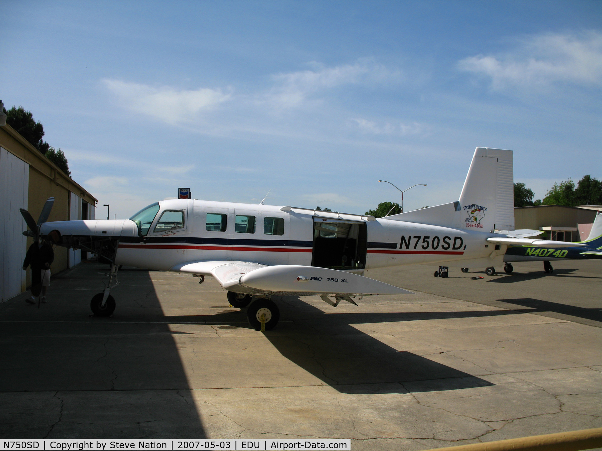 N750SD, 2004 Pacific Aerospace 750XL C/N 111, Skydive Temple (TX) 2004 Pacific Aerospace 750XL for skydiving @ University Airport (Davis), CA
