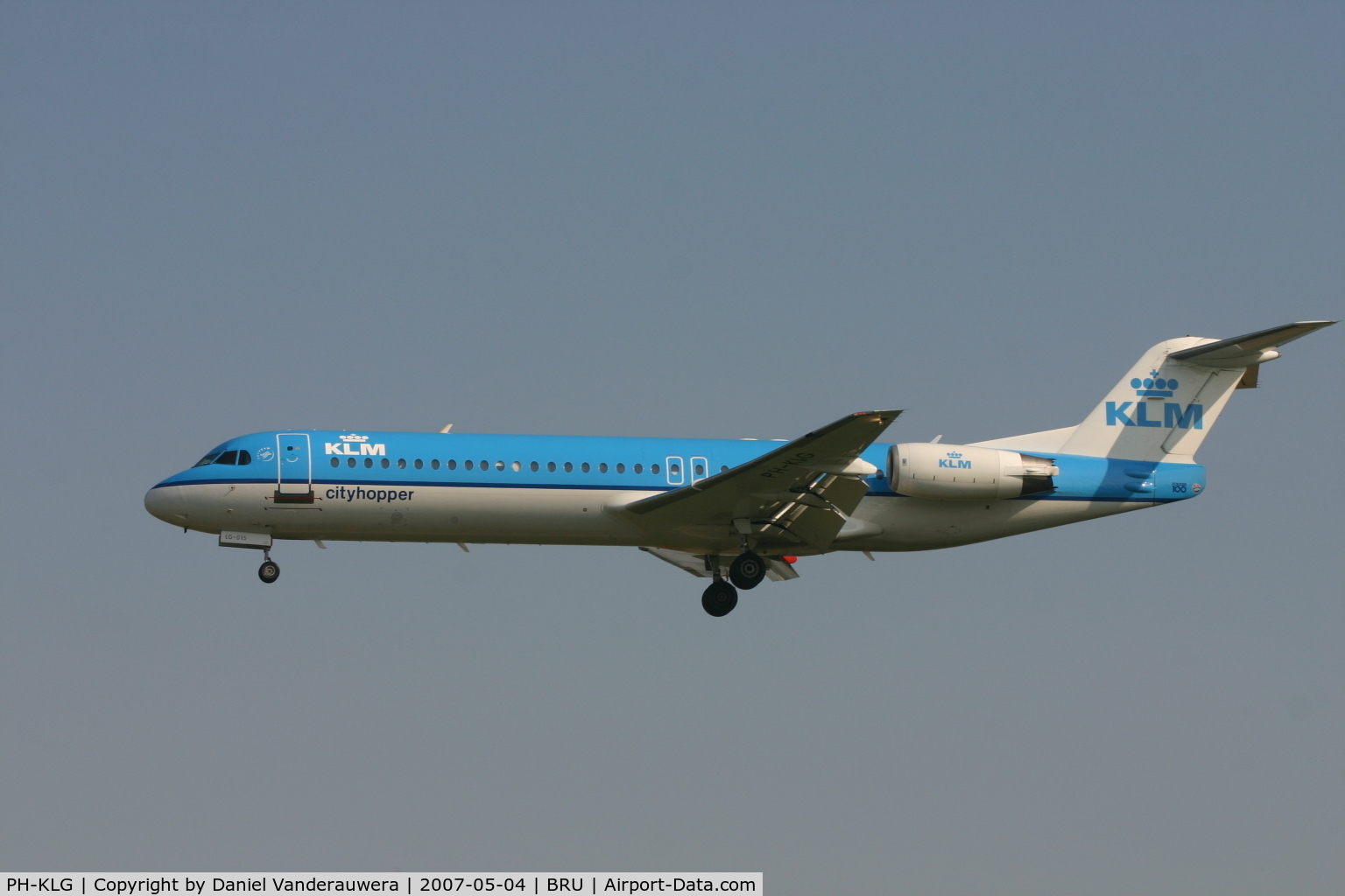 PH-KLG, 1989 Fokker 100 (F-28-0100) C/N 11271, arrival of flight KL1723 from AMS