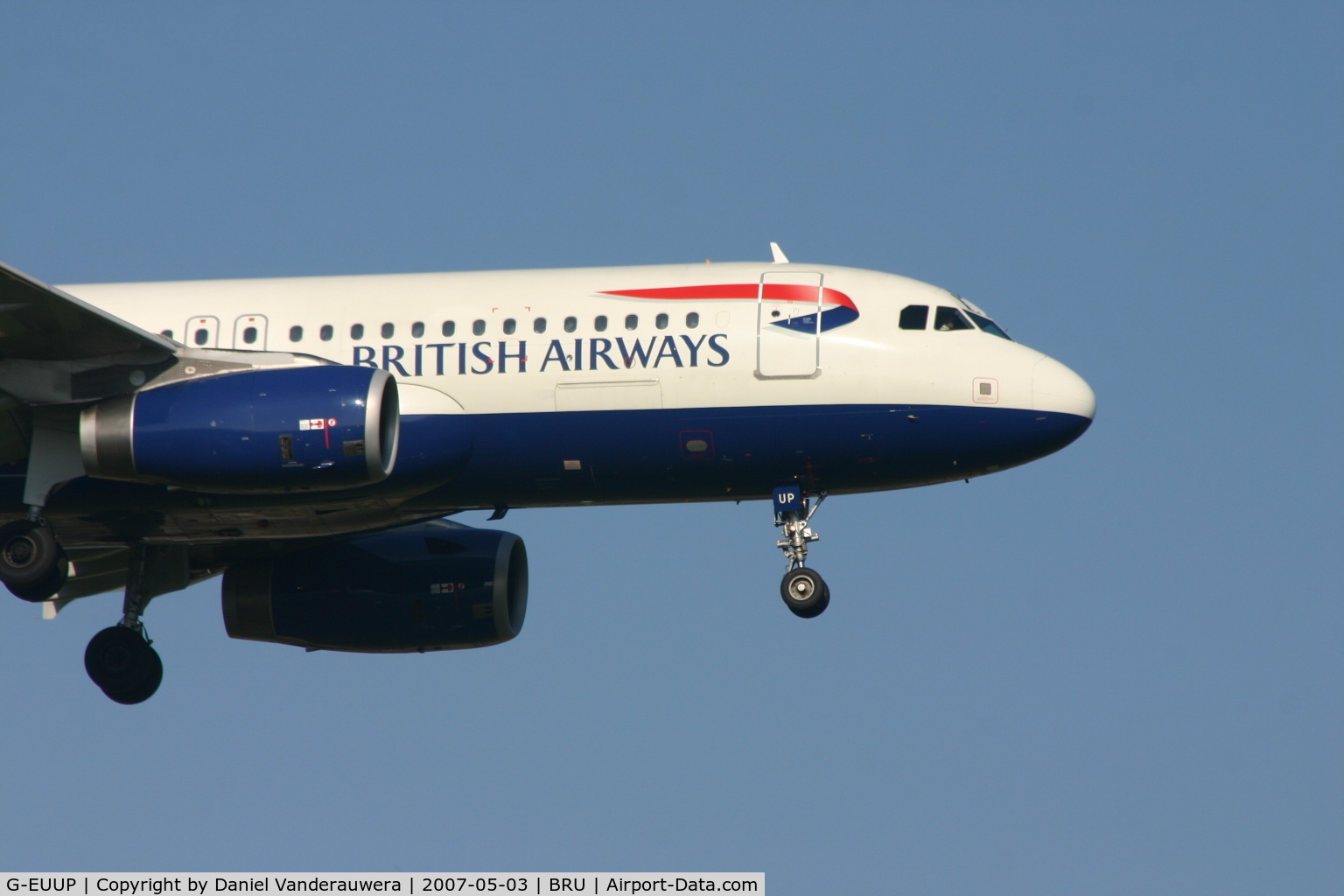 G-EUUP, 2003 Airbus A320-232 C/N 2038, arrival of flight BA388 from LHR