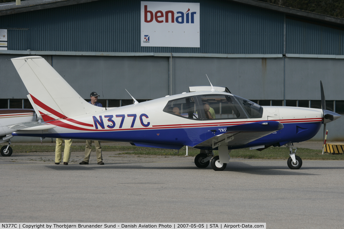 N377C, 2005 Socata TB-21 GT TC Trinidad C/N 2222, Fuel stop at small Danish airport