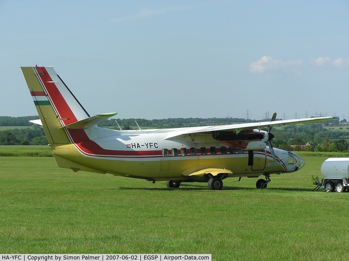 HA-YFC, 1985 Let L-410FG Turbolet C/N 851528, LET L-410 at Peterborough Sport Airfield
