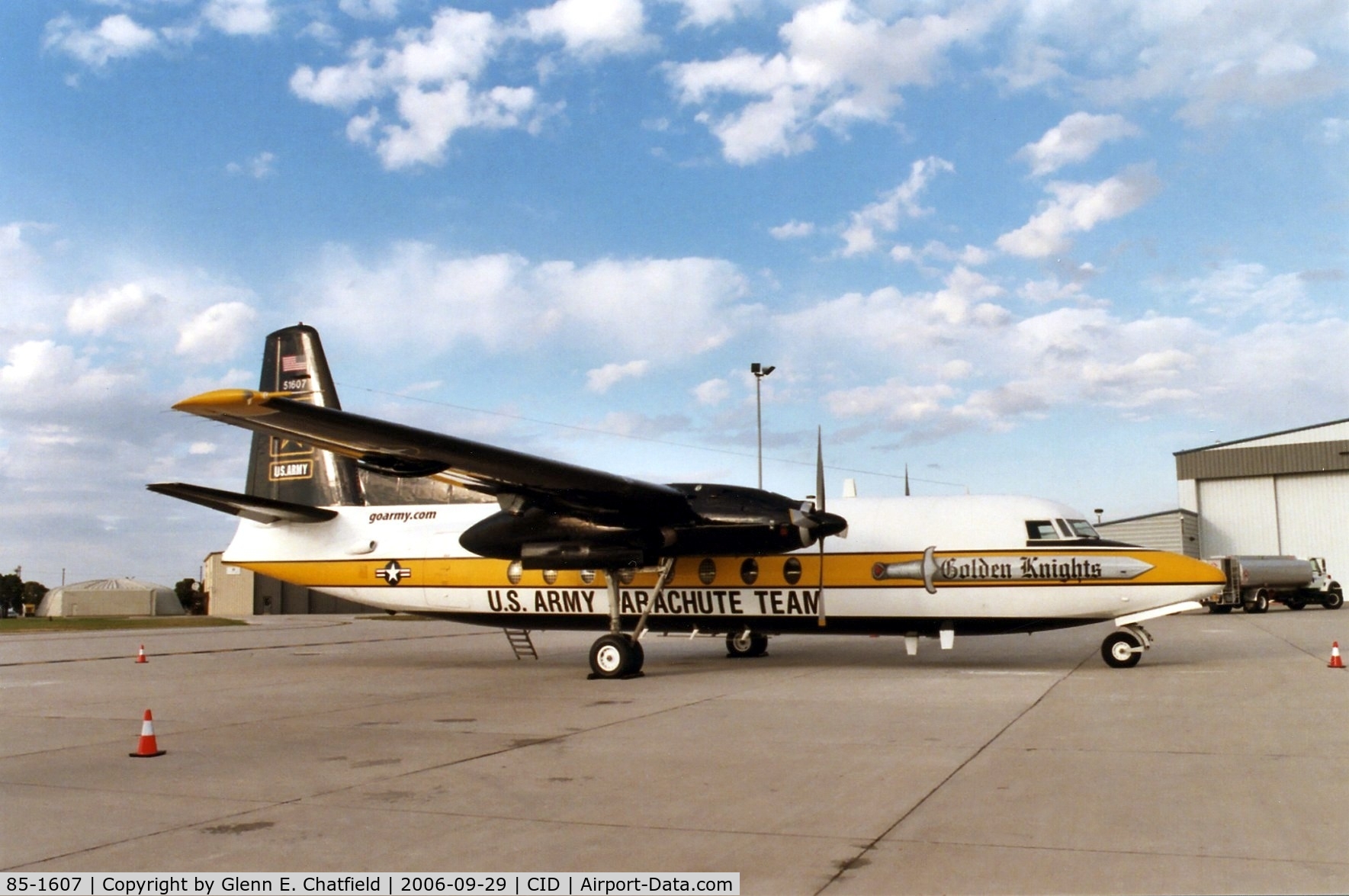 85-1607, 1983 Fokker C-31A (F27-400M) Troopship C/N 10653, Golden Knights plane