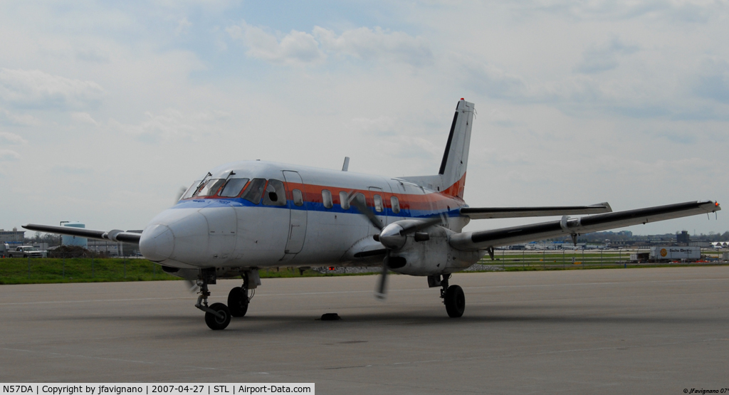 N57DA, 1981 Embraer EMB-110P1 Bandeirante C/N 110.348, Taxi out on a sunny day in St. Louis