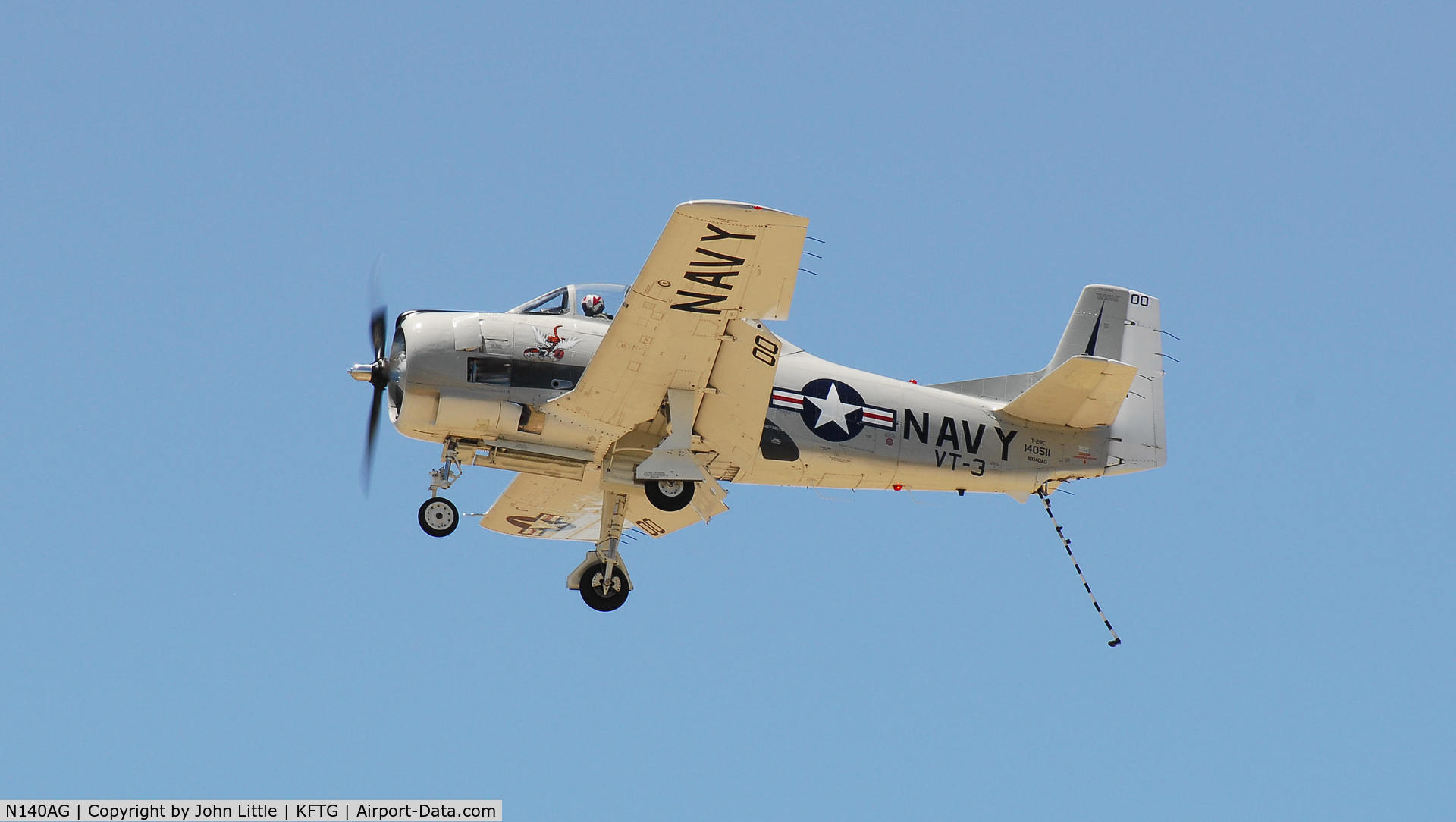 N140AG, 1956 North American T-28C Trojan C/N 226-88, Everything down and dirty on the fly by, EAA Fly In
