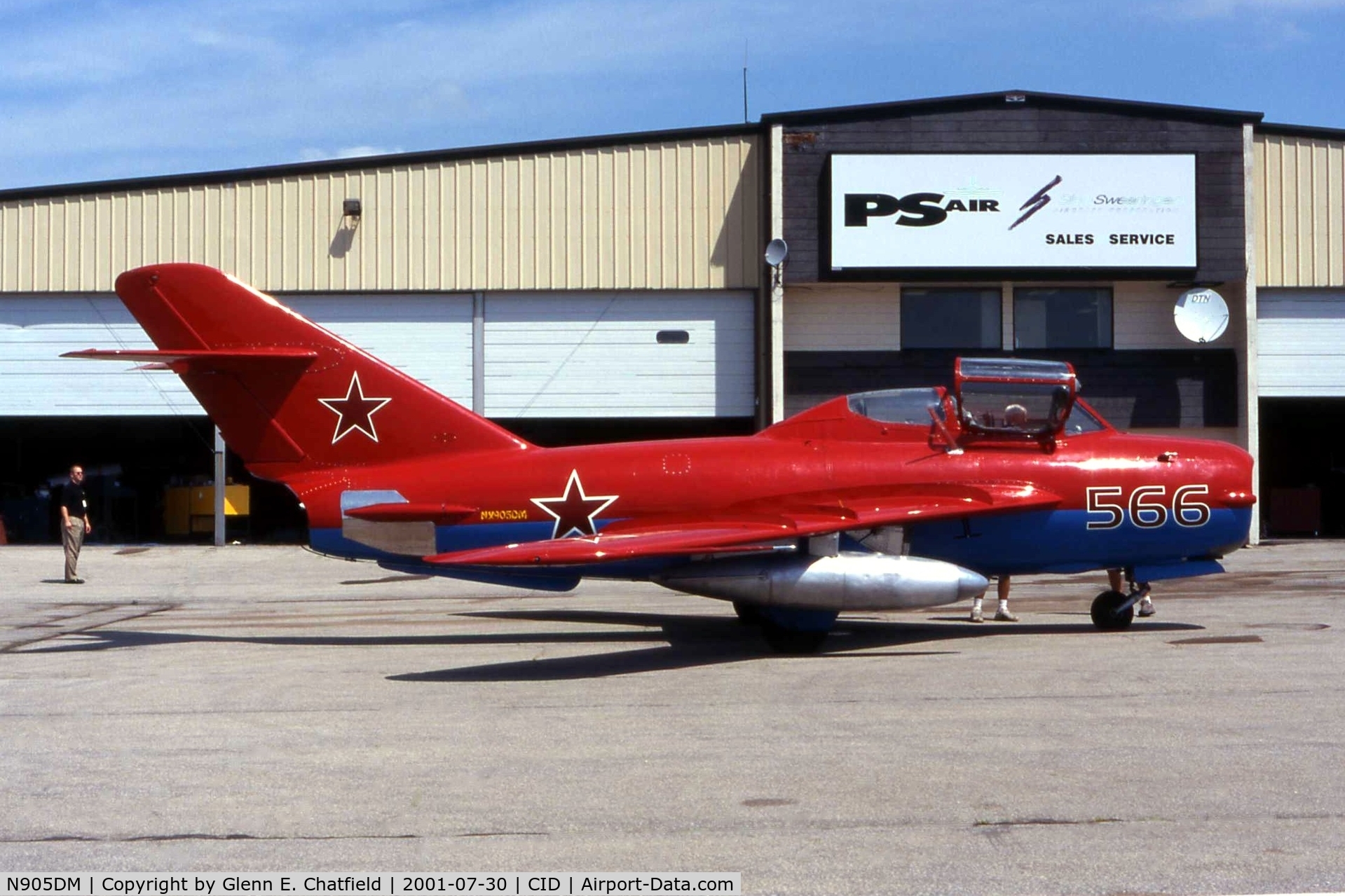 N905DM, 1977 Mikoyan-Gurevich MIG-17T C/N 551604, On a stopover