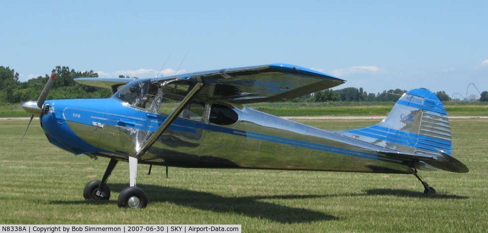 N8338A, 1952 Cessna 170B C/N 25190, Fly-in at Sandusky, OH